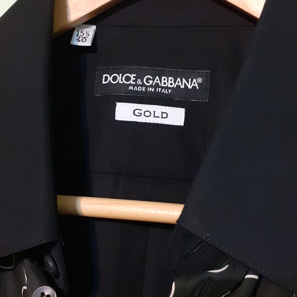 🔊SOLD OUT D&G MEN 15.5 BLACK BUTTON DOWN SHIRT - Picture 4 of 5